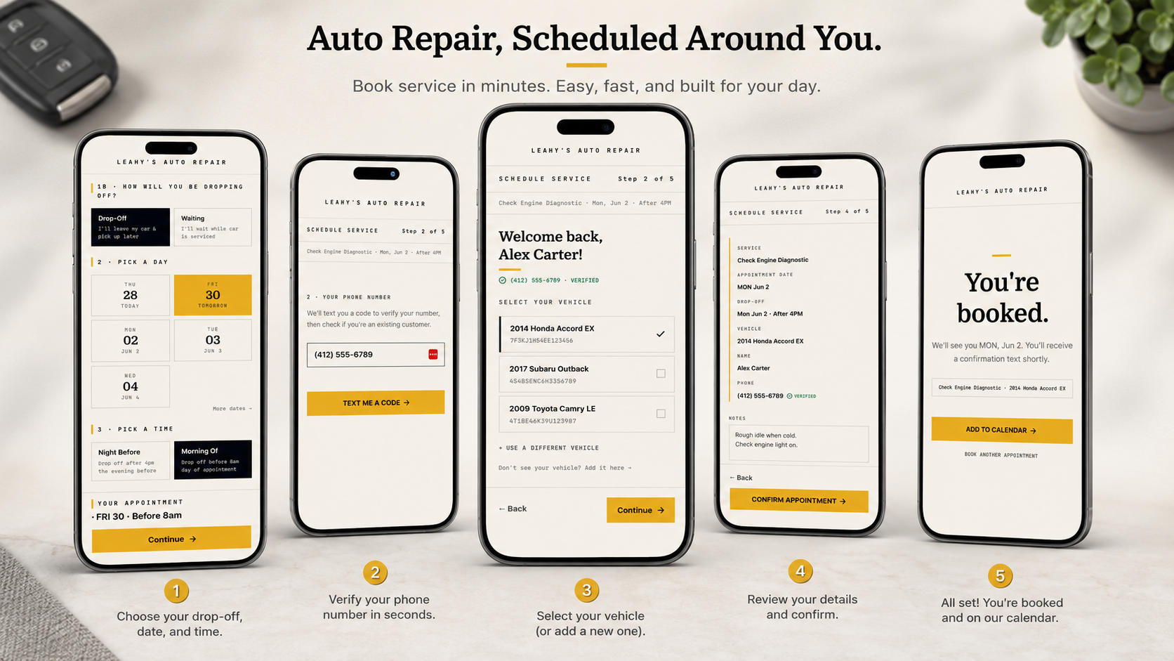 Leahy's Auto scheduling app